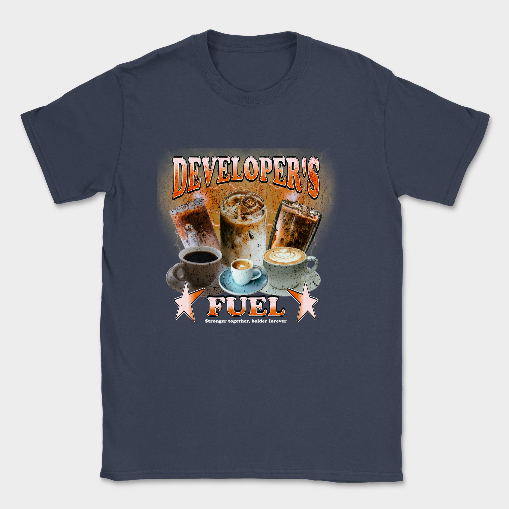 developers fuel coffee shirt — Navy