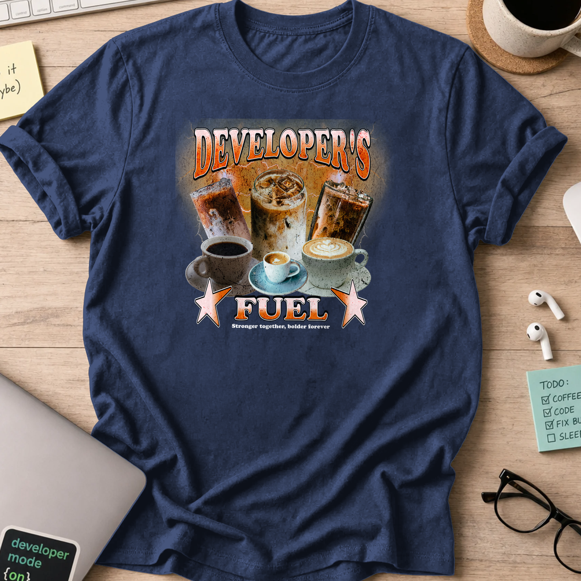 developers fuel coffee shirt - Navy