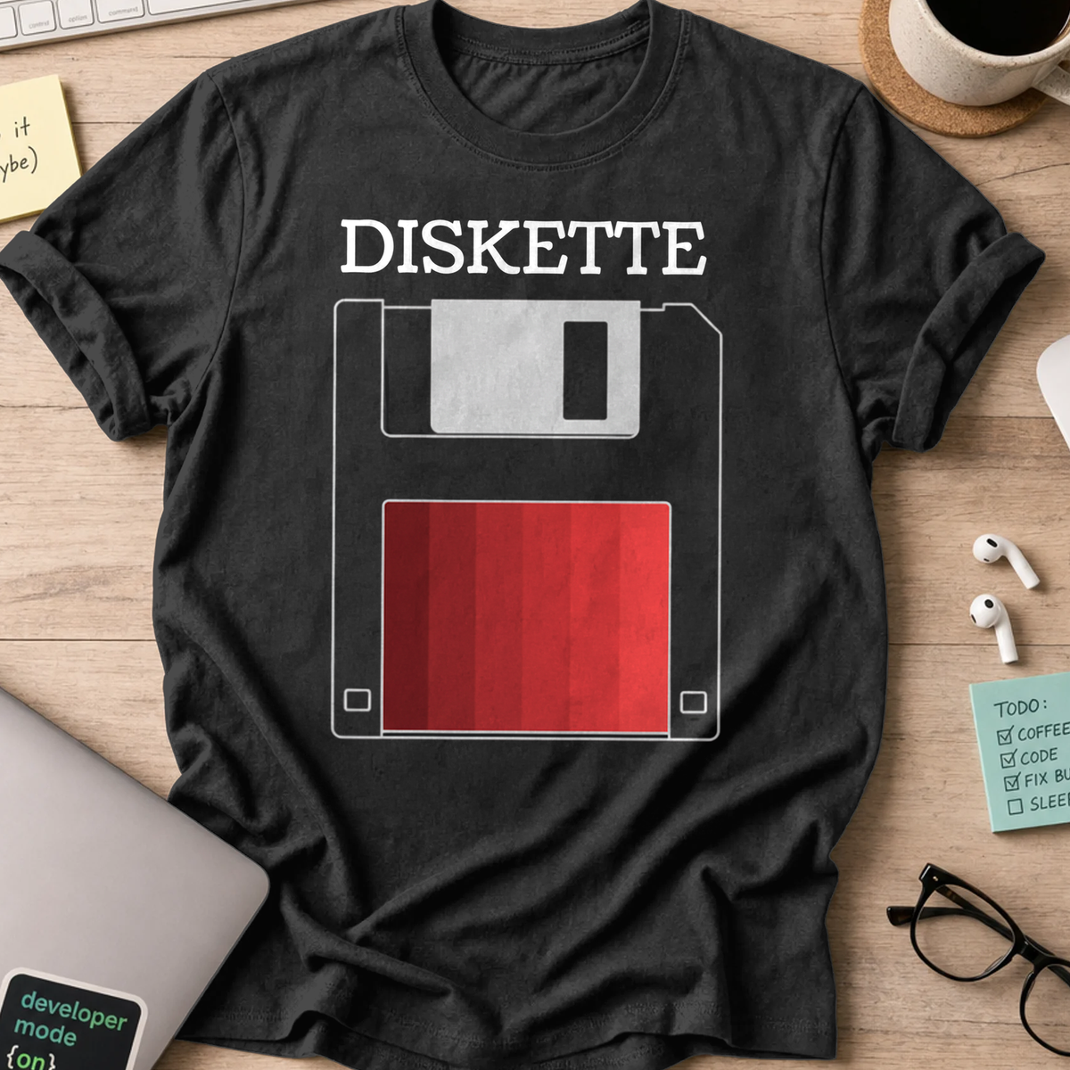 diskette shirt - Black