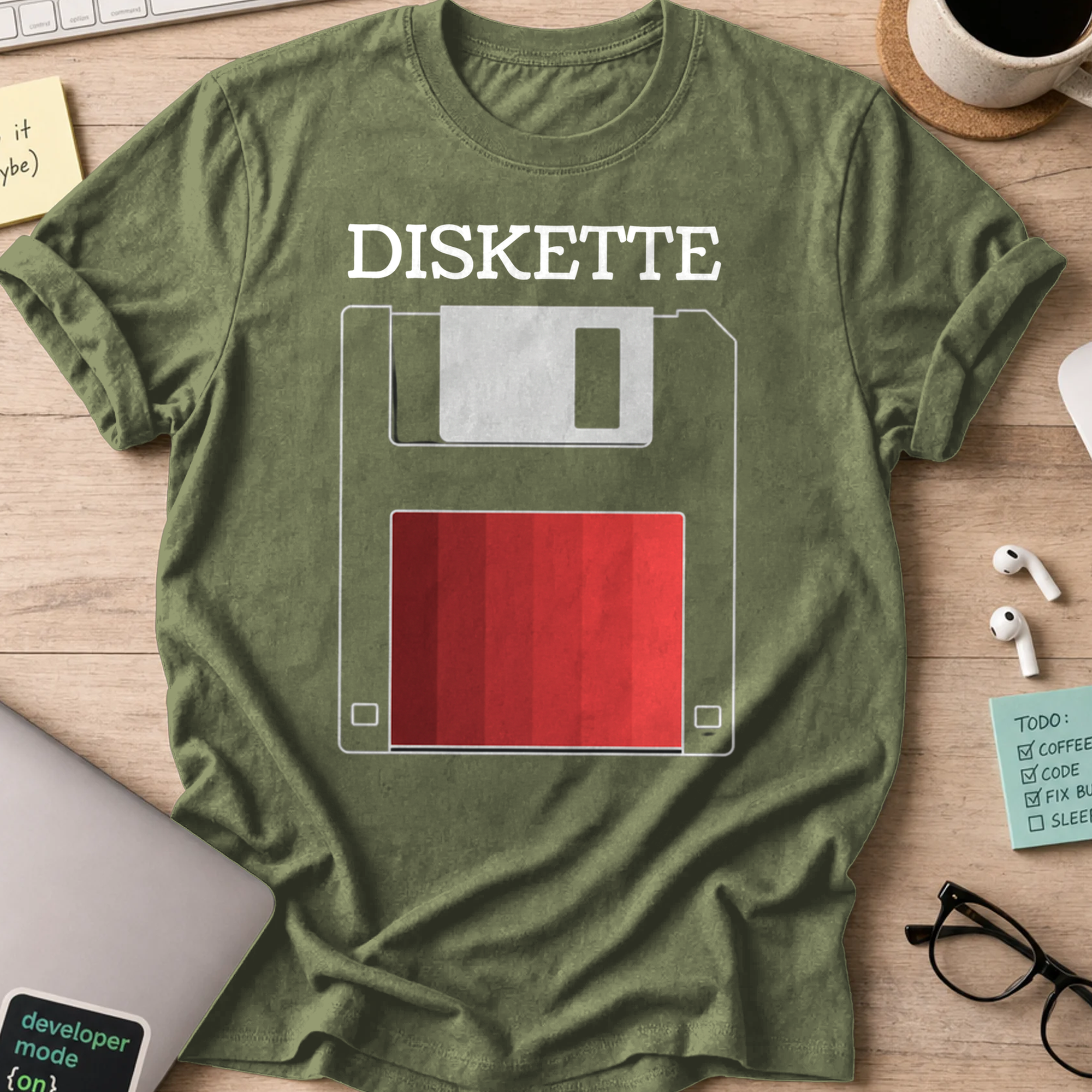 diskette shirt - Military Green