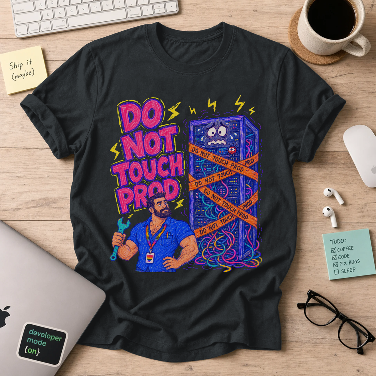 Do Not Touch Prod Shirt — Black