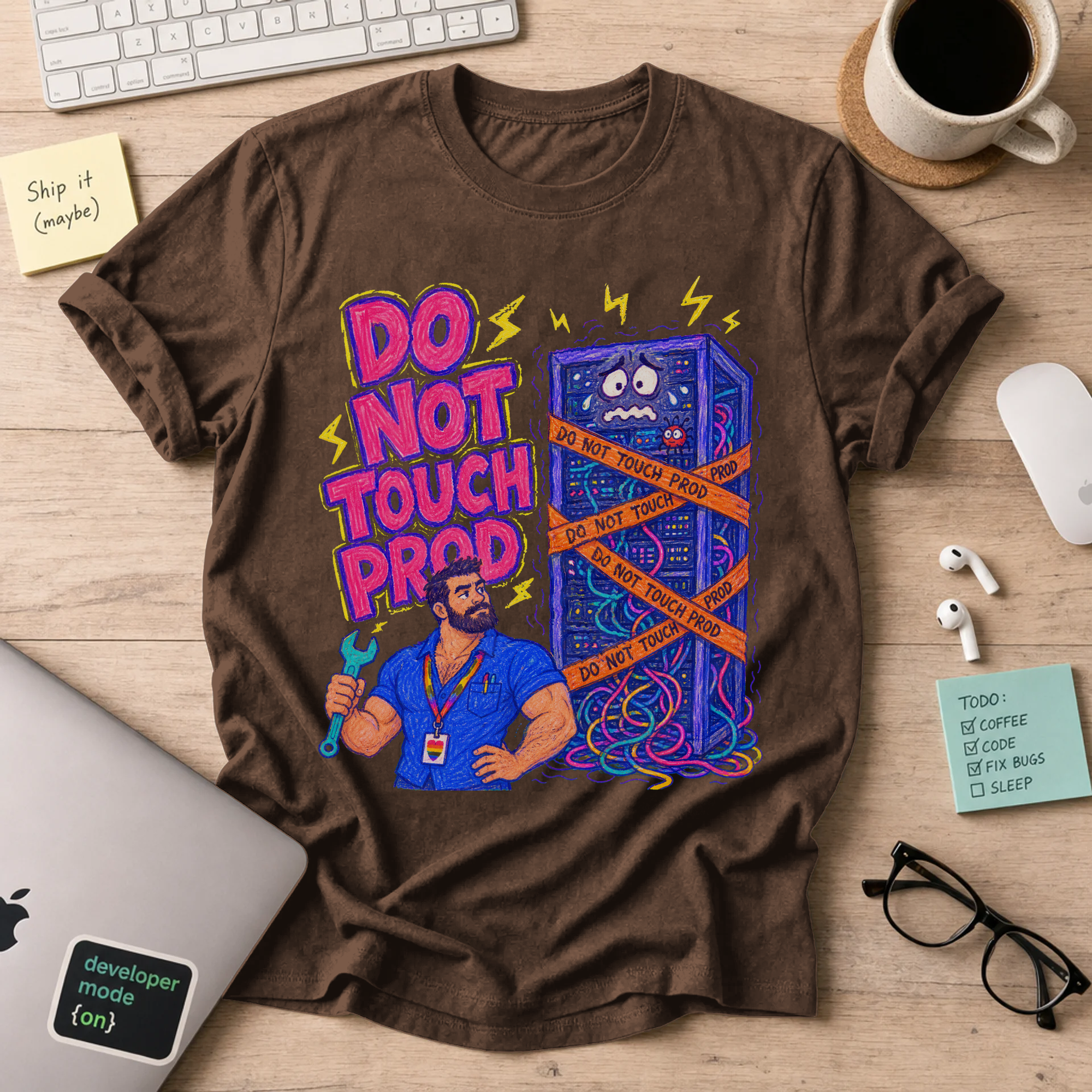 Do Not Touch Prod Shirt — Dark Chocolate