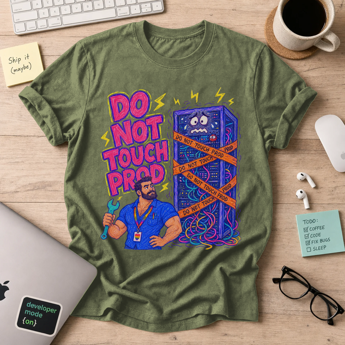 Do Not Touch Prod Shirt — Military Green