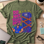 Do Not Touch Prod Shirt — Military Green storefront mockup
