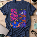 Do Not Touch Prod Shirt — Navy storefront mockup
