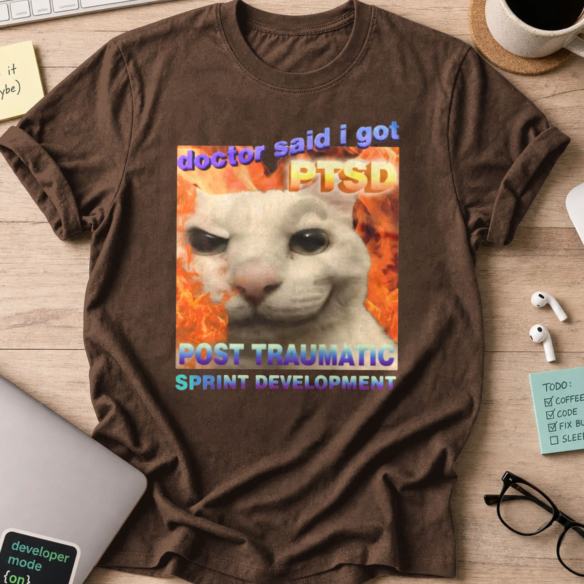 doctor said i got PTSD shirt - Dark Chocolate