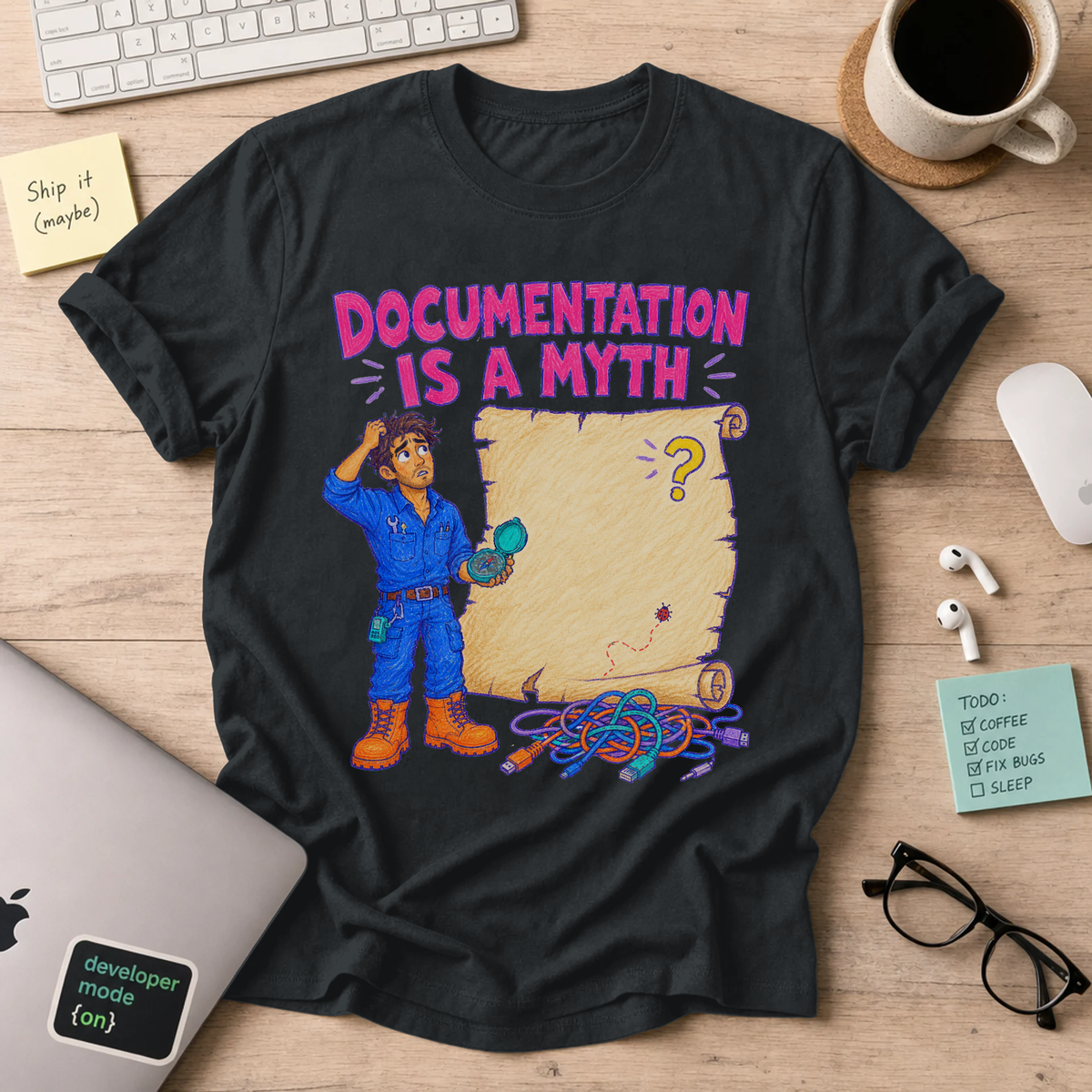 Documentation Is a Myth Shirt — Black