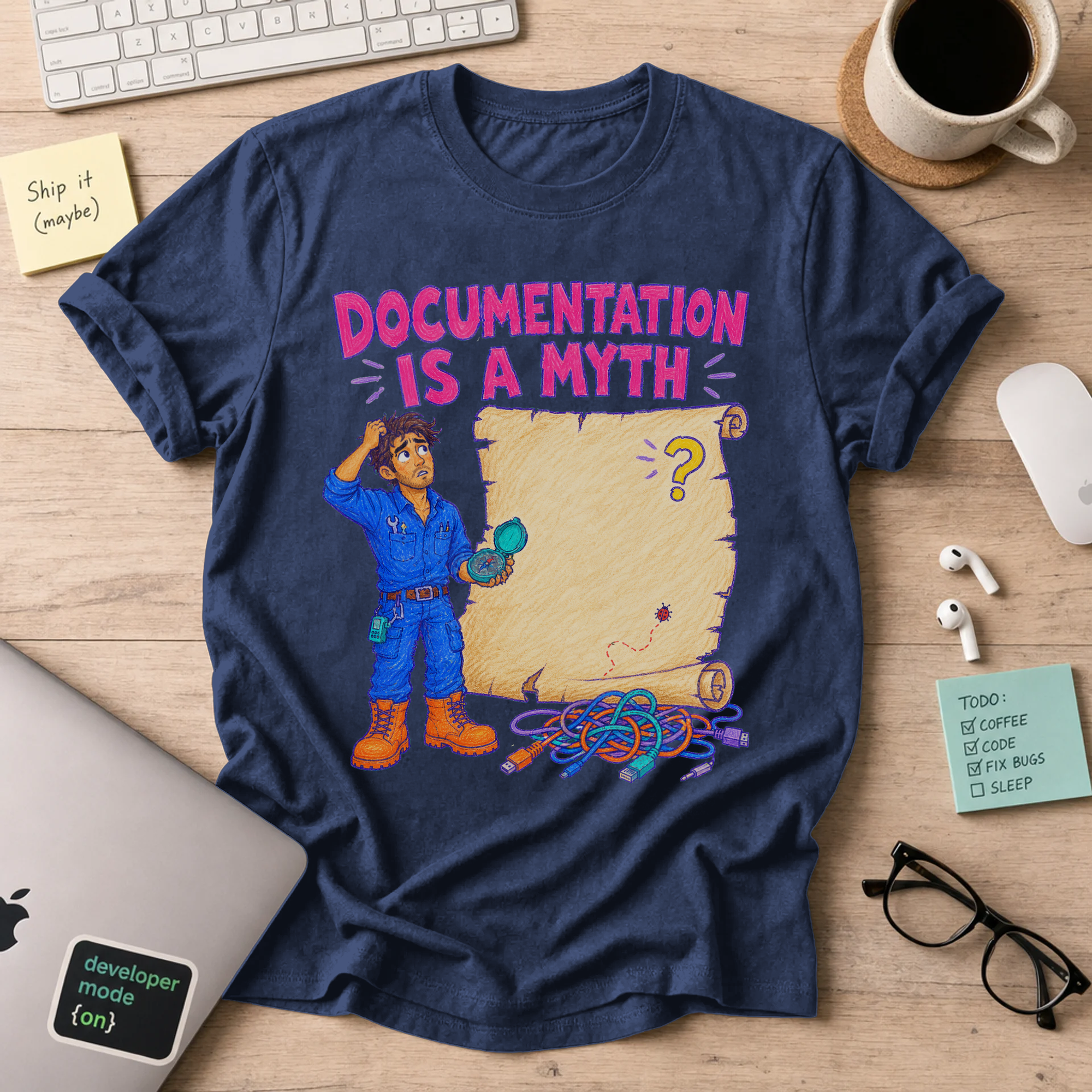 Documentation Is a Myth Shirt — Navy