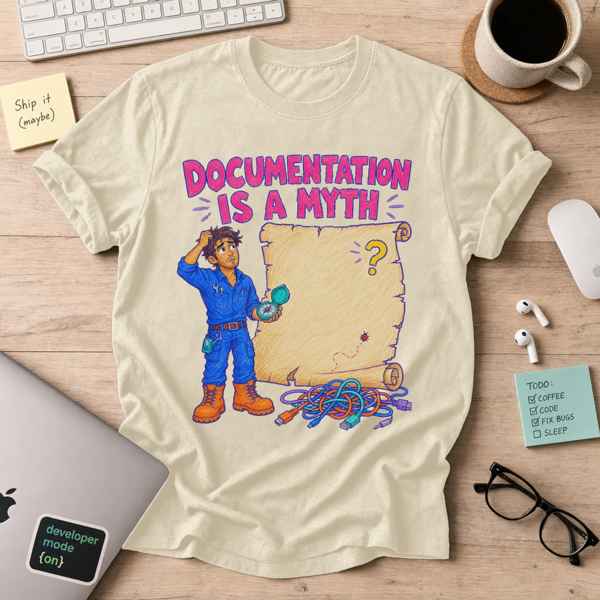 Documentation Is a Myth Shirt — Natural