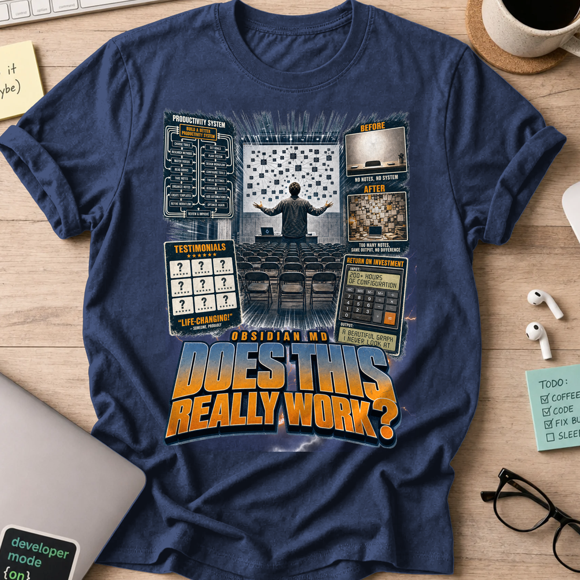 Does This Really Work Shirt - Navy