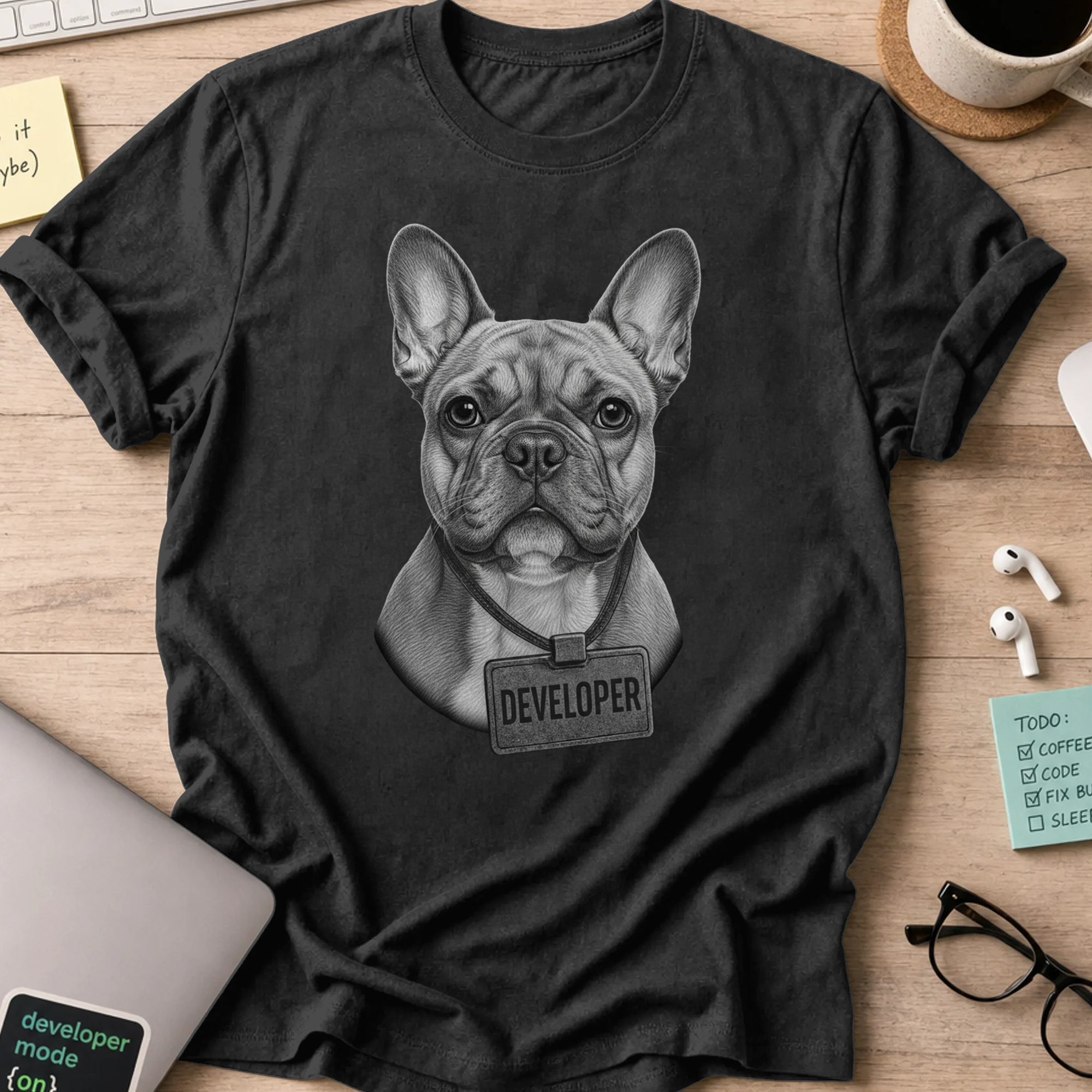 dog developer shirt - Black