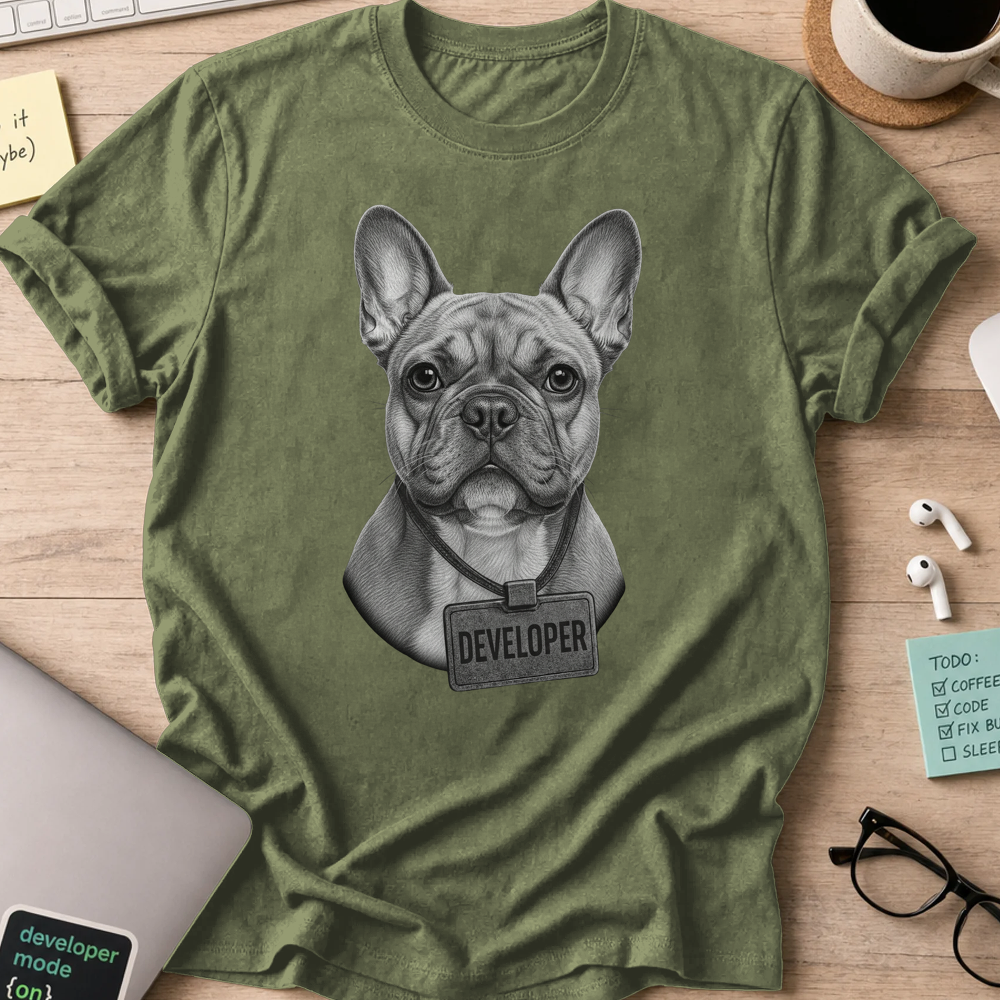 dog developer shirt - Military Green