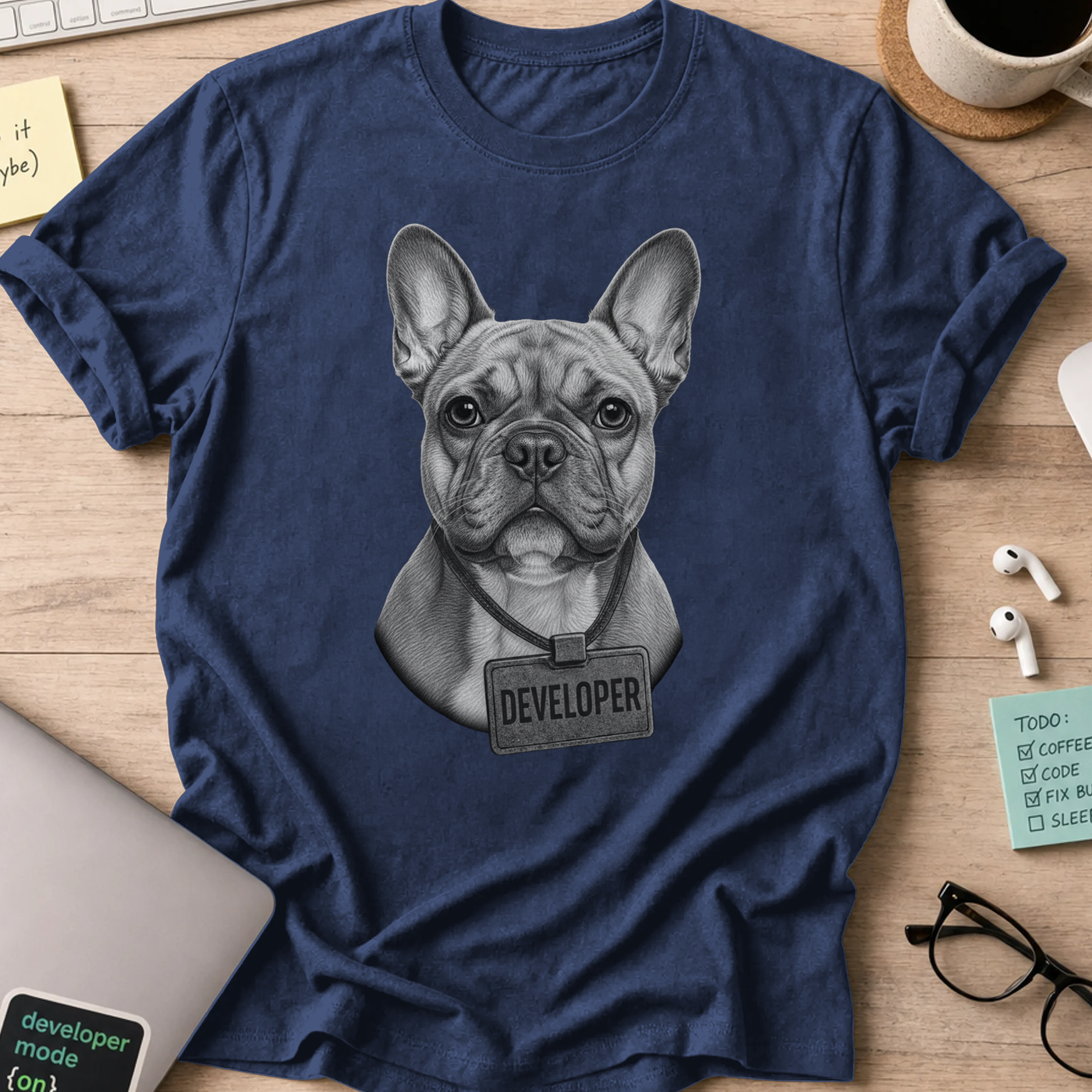 dog developer shirt - Navy