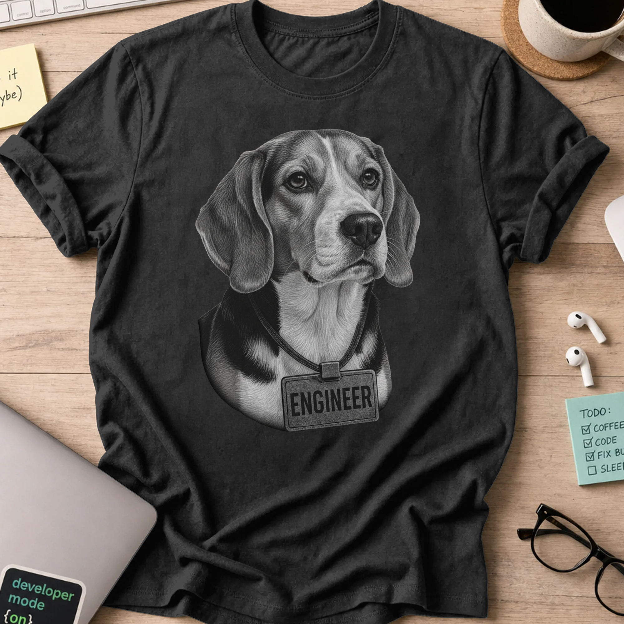dog engineer shirt - Black