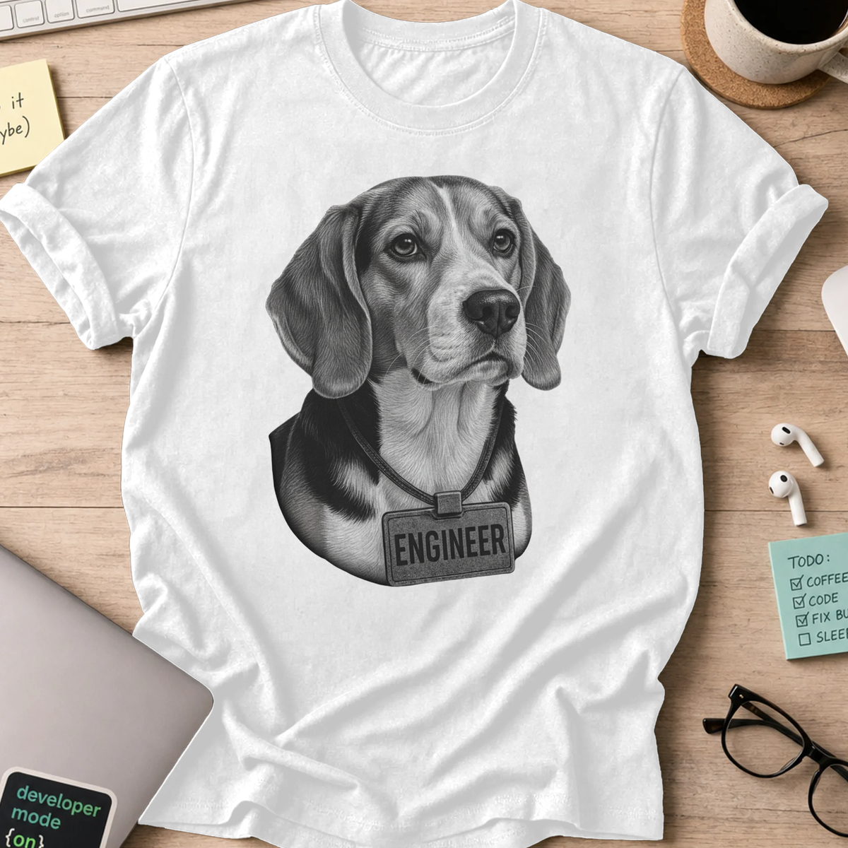 dog engineer shirt - White
