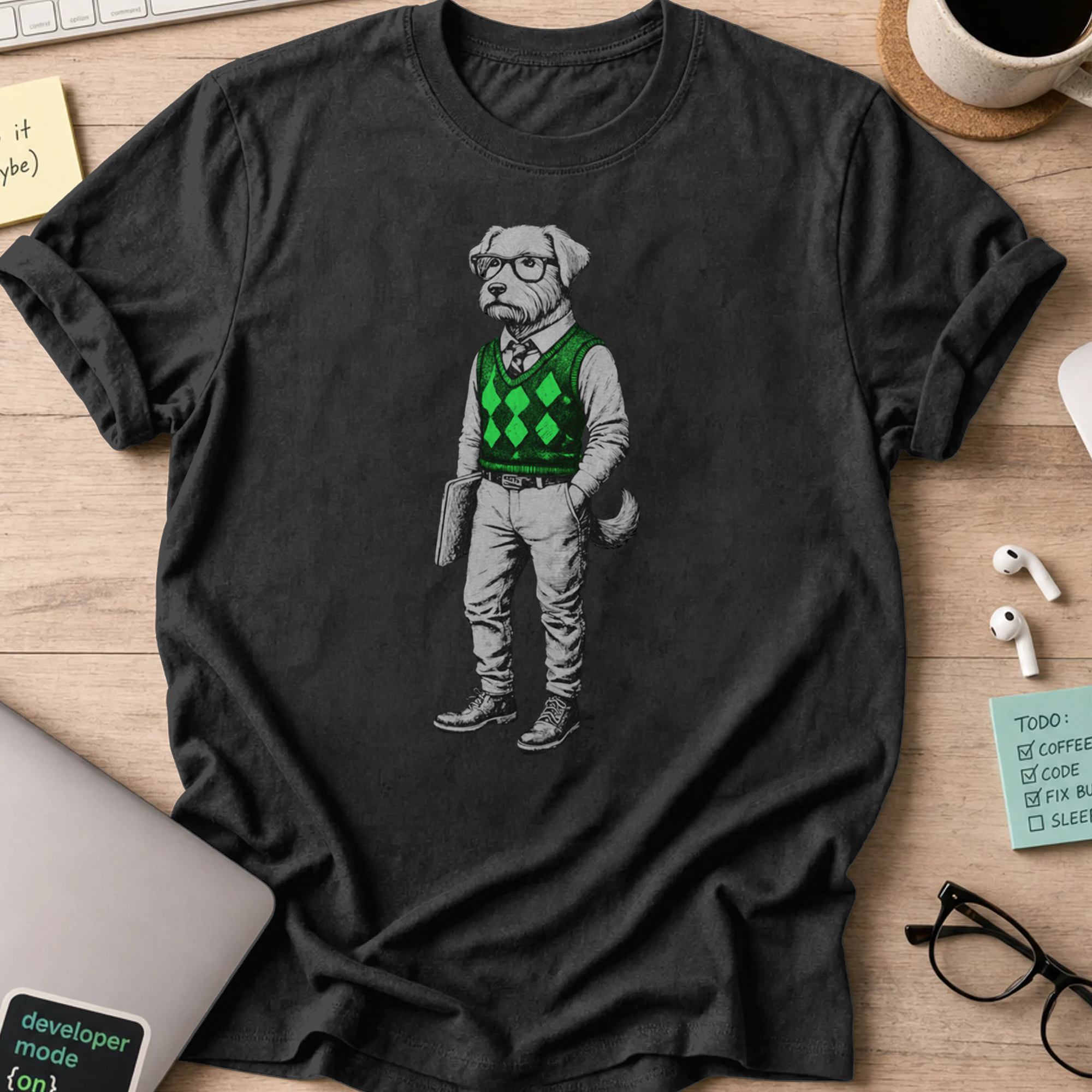 dog in sweater shirt - Black