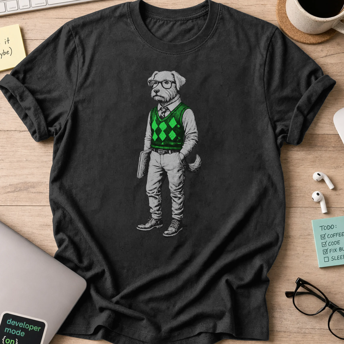dog in sweater shirt - Black