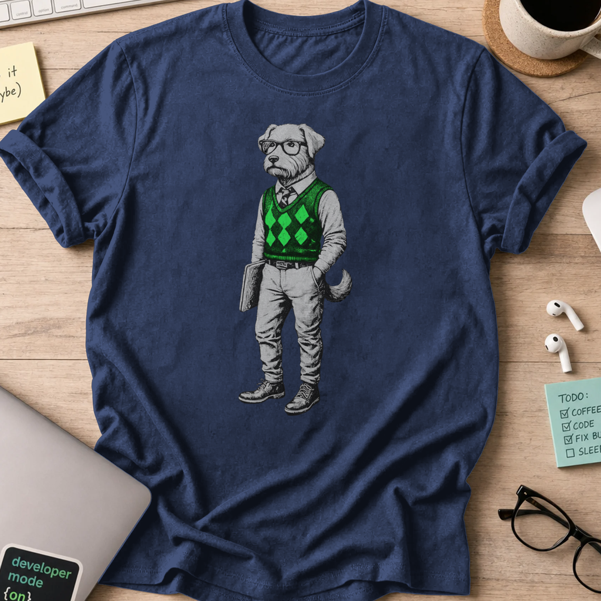 dog in sweater shirt - Navy