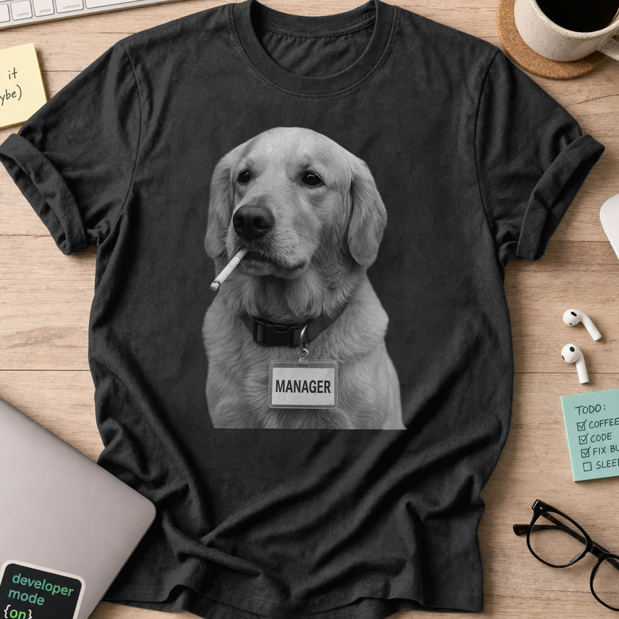 dog manager shirt - Black