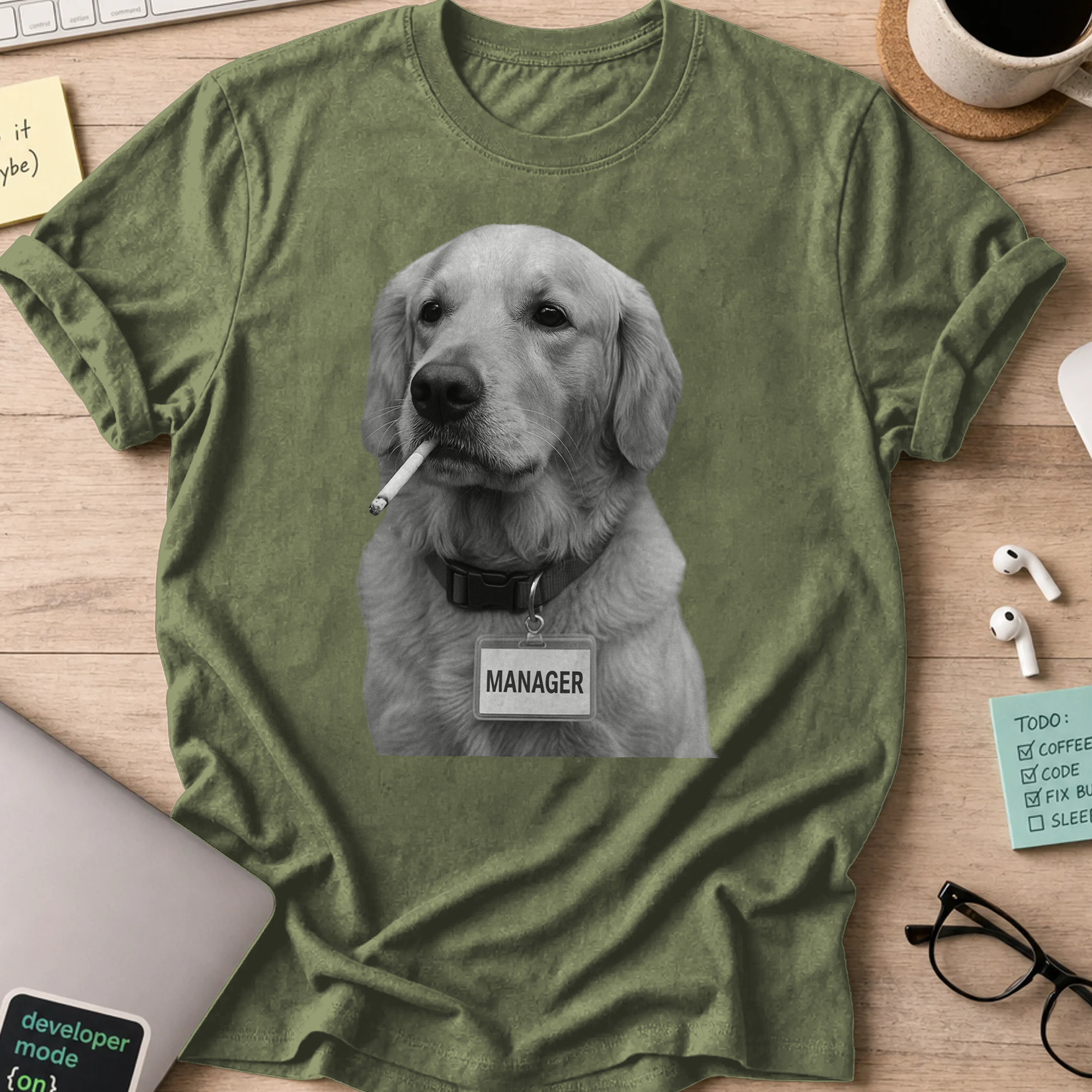 dog manager shirt - Military Green
