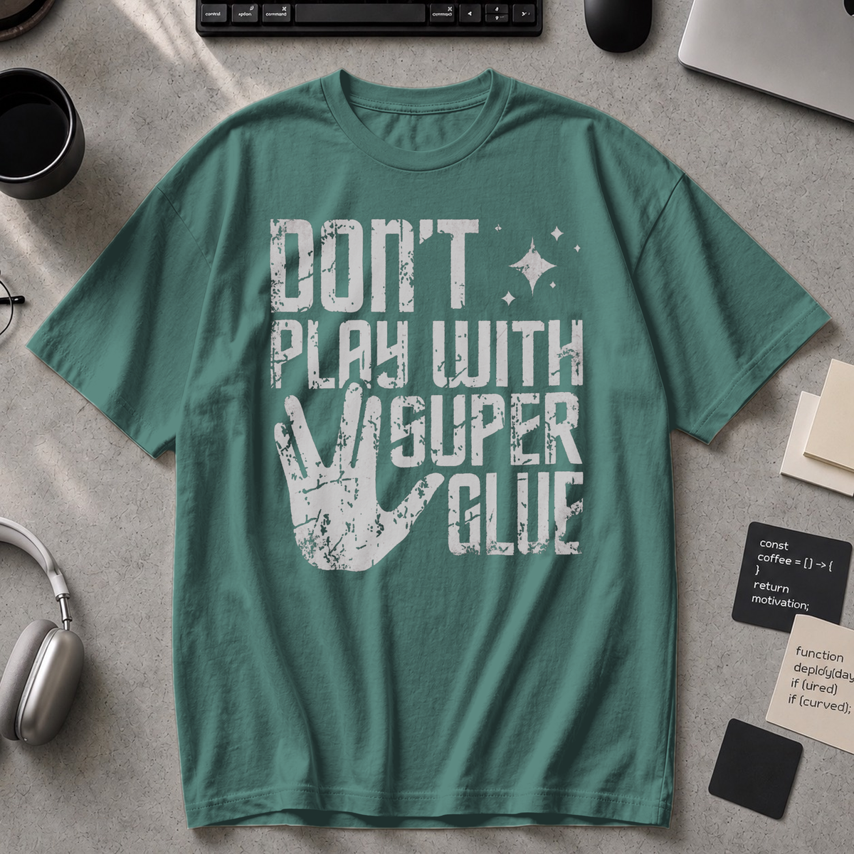 Don't Play With Super Glue Premium Shirt - Blue Spruce