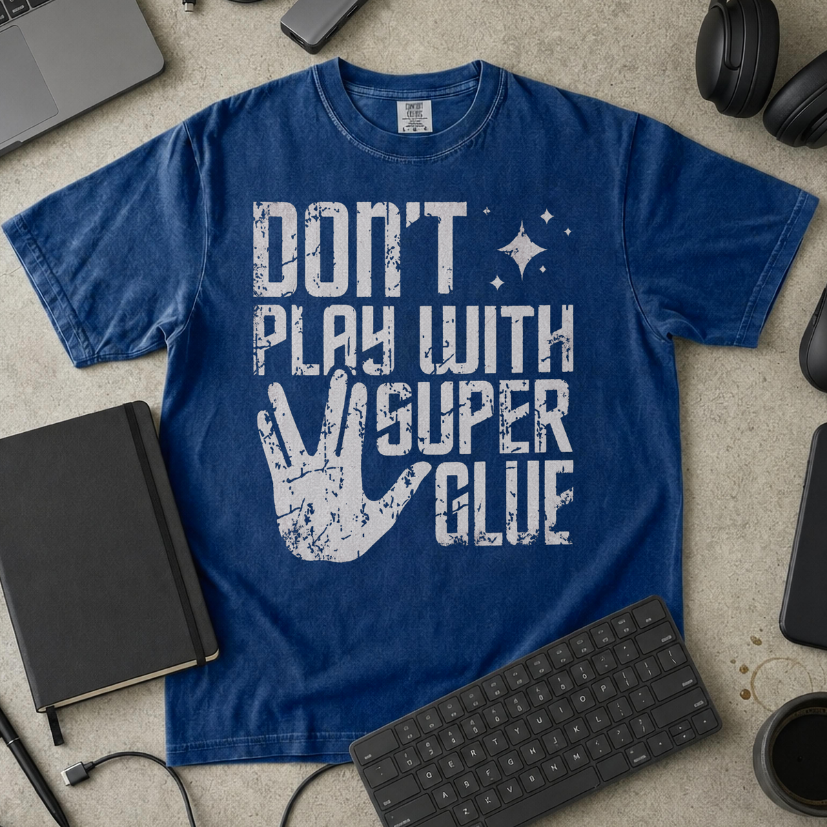 Don't Play With Super Glue Premium Shirt — true navy Premium Shirt mock-up