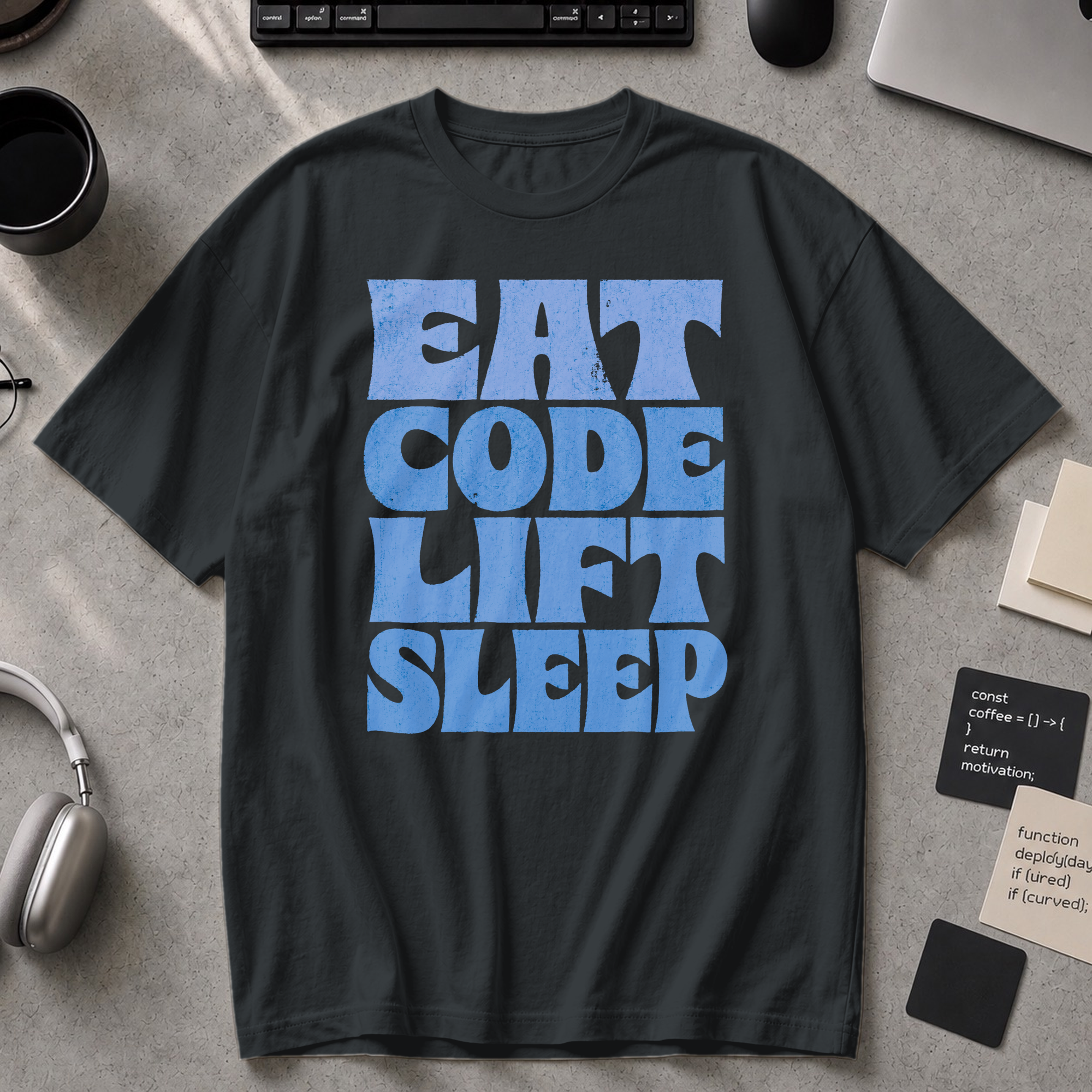Eat Code Lift Sleep Bold Premium Shirt - Black
