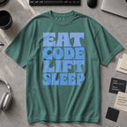 Eat Code Lift Sleep Bold Premium Shirt - Blue Spruce