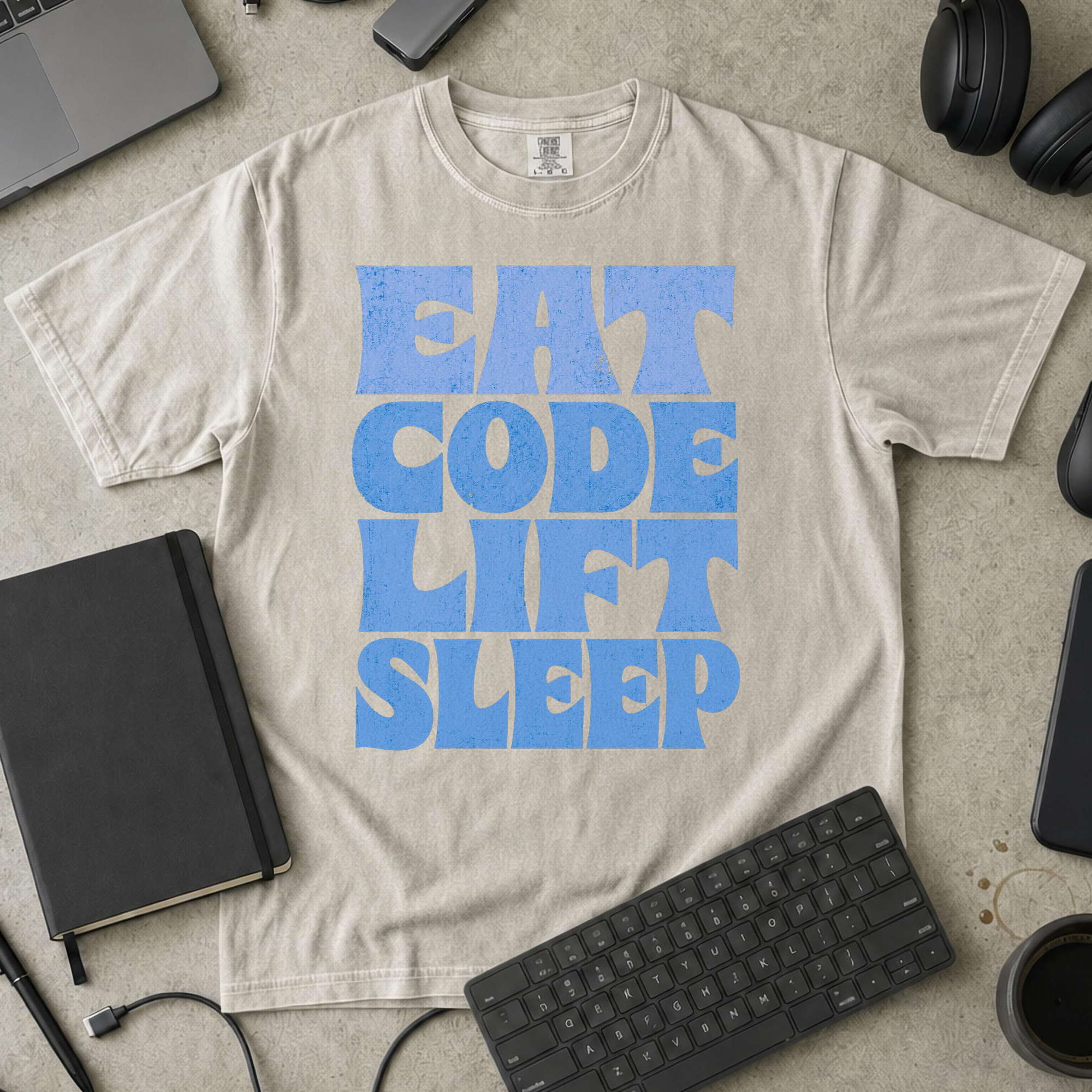 Eat Code Lift Sleep Bold Premium Shirt — ivory Premium Shirt mock-up