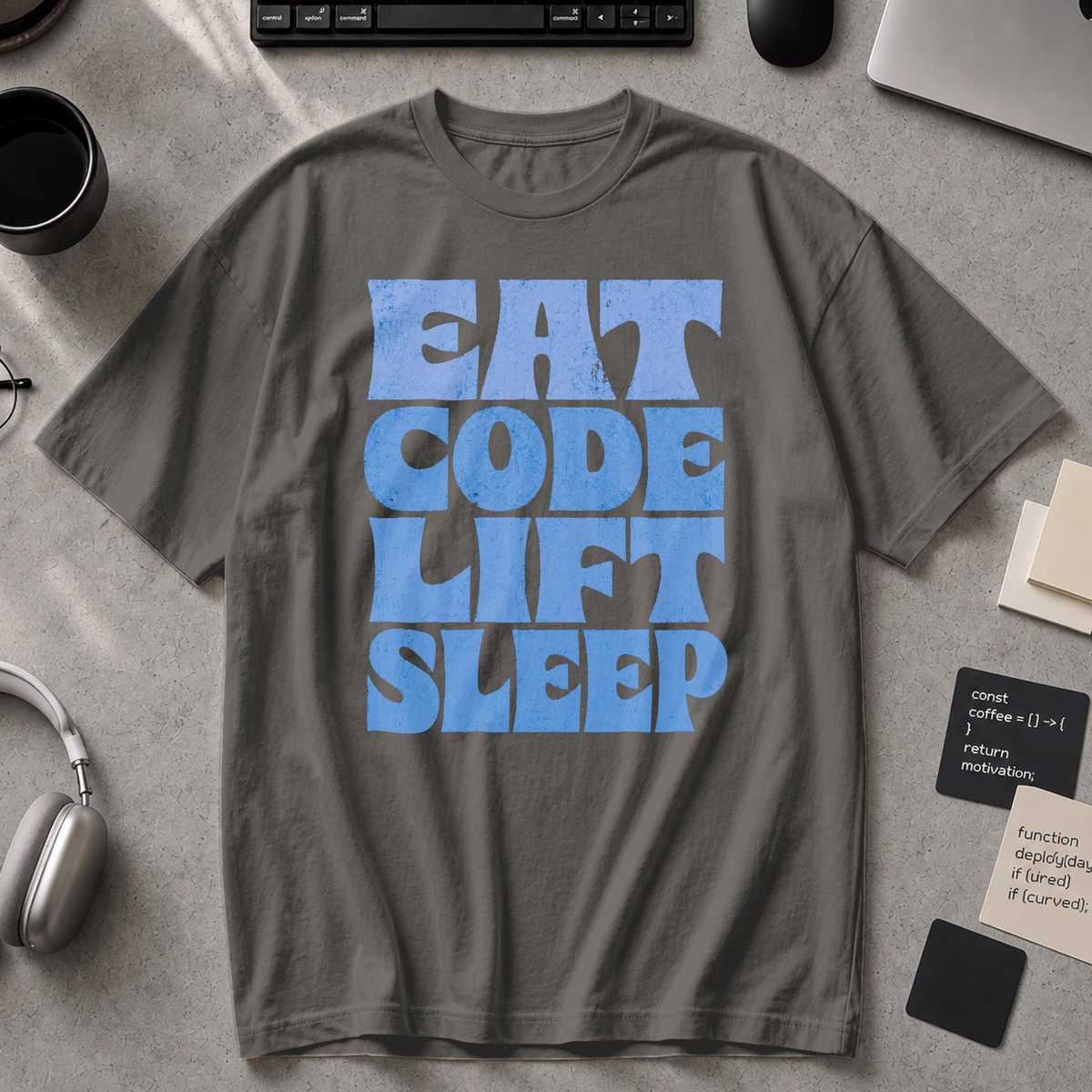 Eat Code Lift Sleep Bold Premium Shirt - Pepper