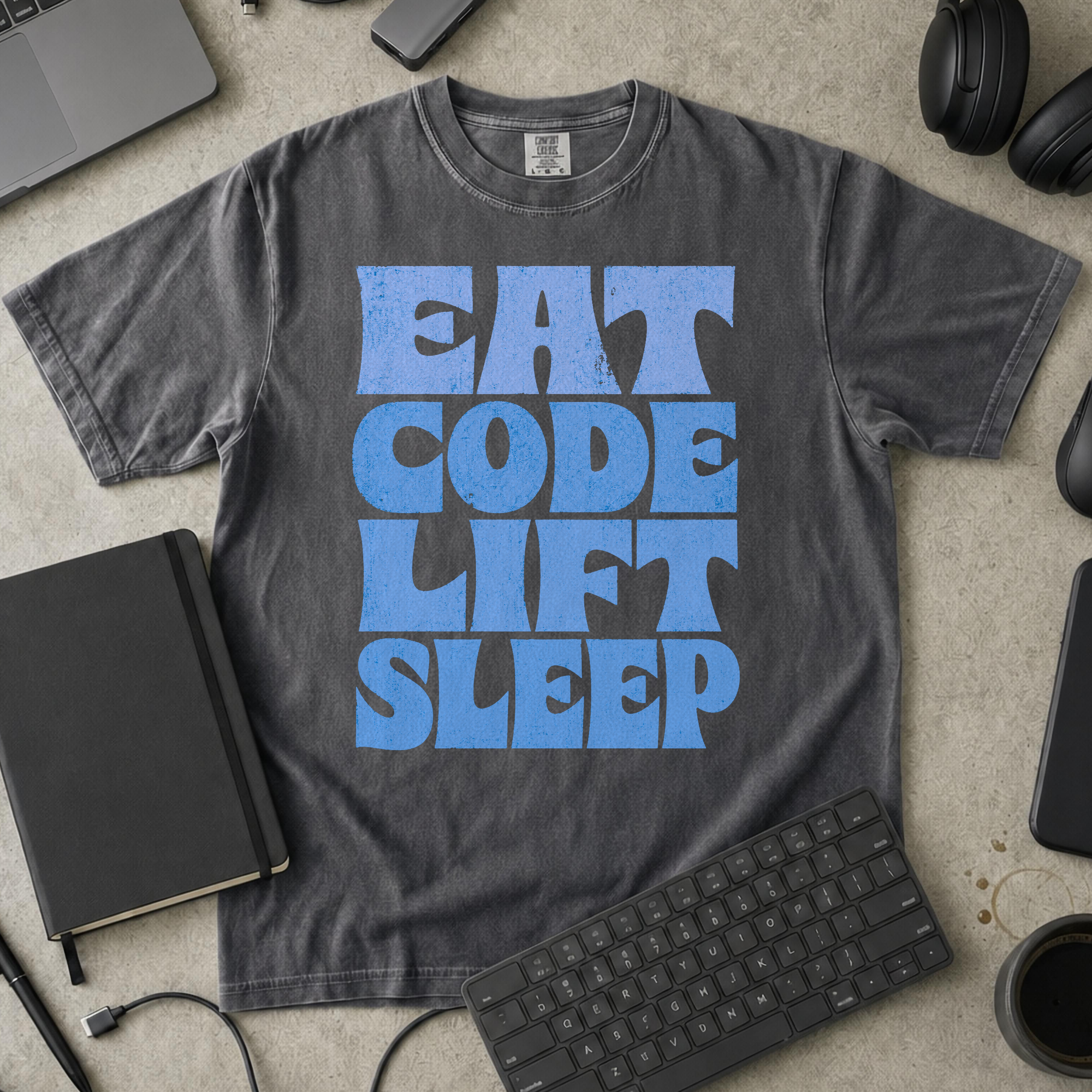 Eat Code Lift Sleep Bold Premium Shirt — pepper Premium Shirt mock-up