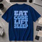 Eat Code Lift Sleep Bold Premium Shirt - True Navy
