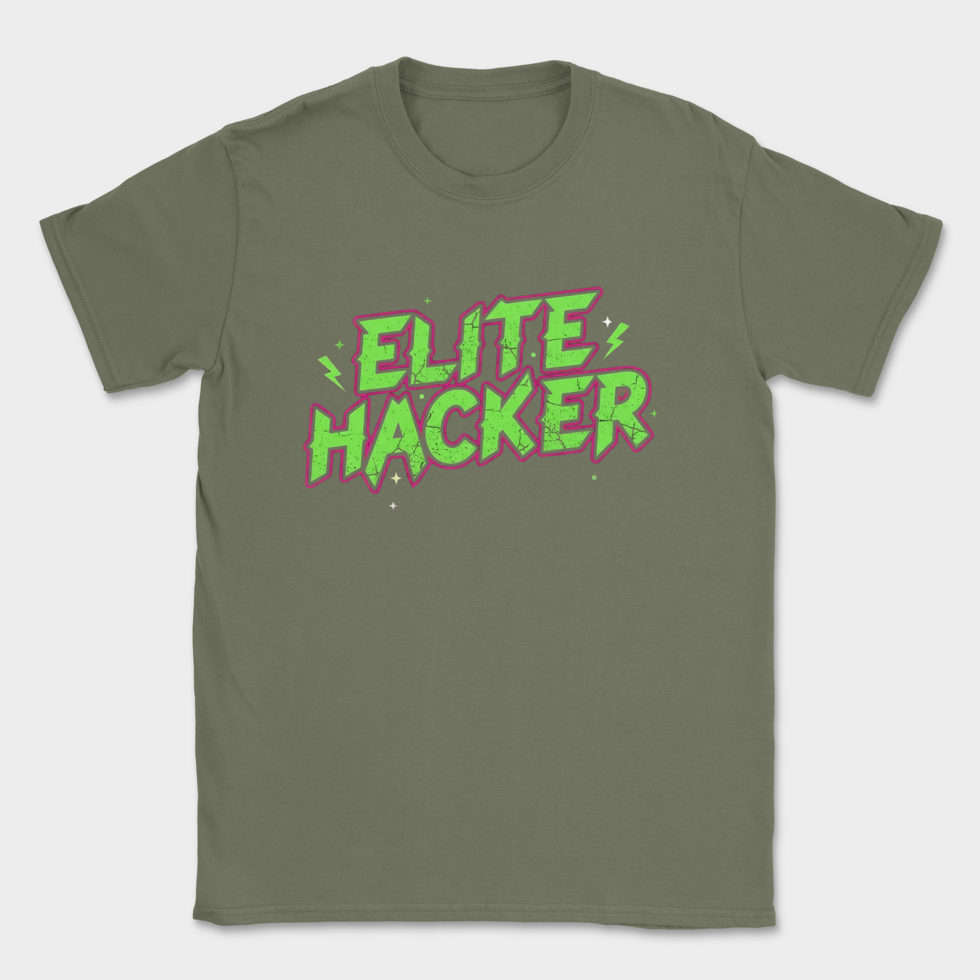 elite hacker shirt — Military Green