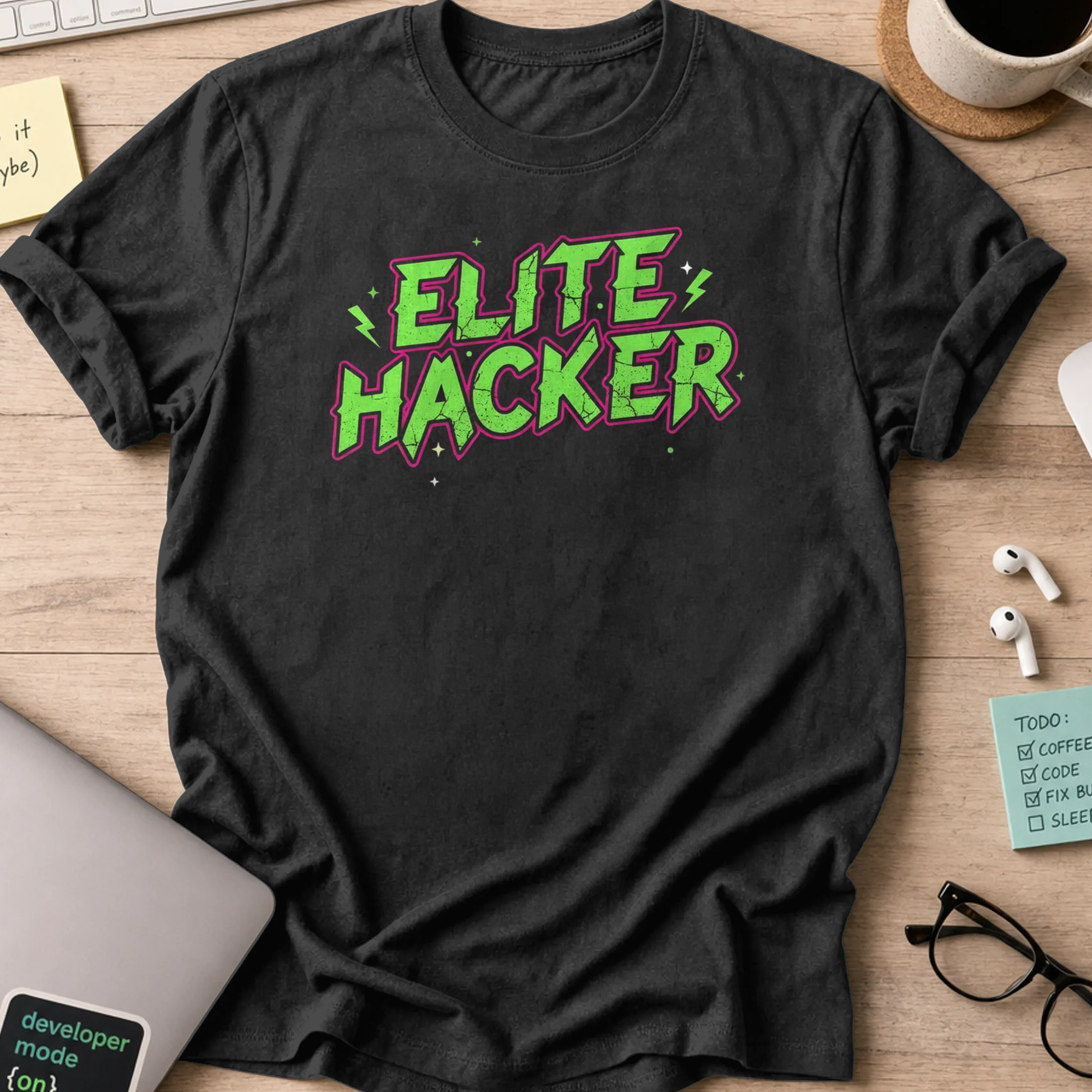 elite hacker shirt - Black