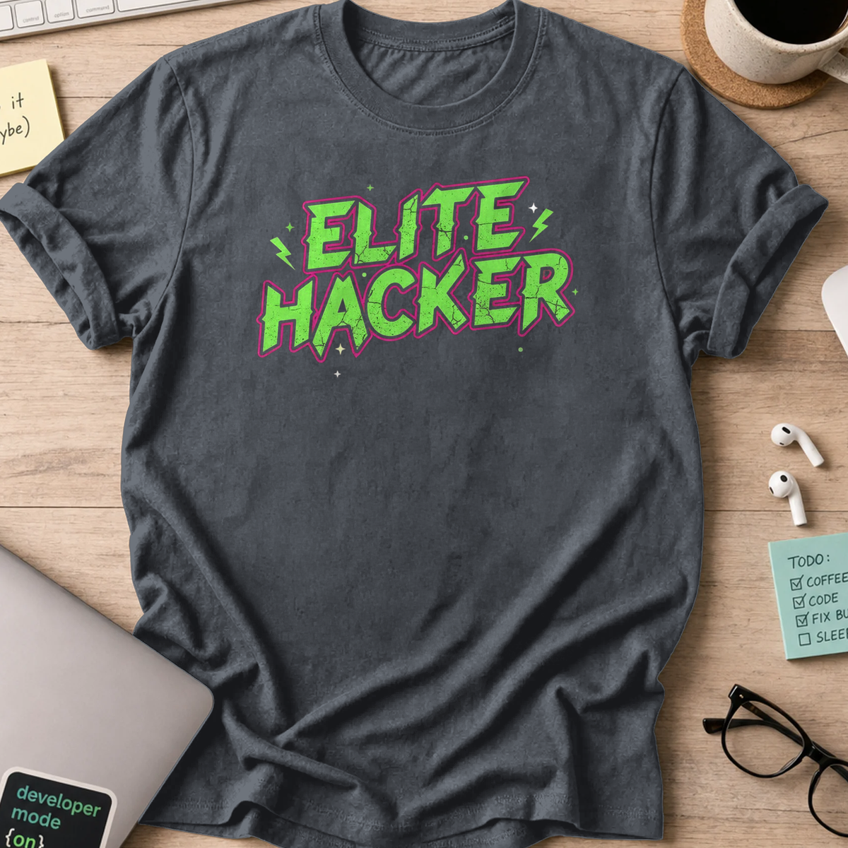 elite hacker shirt - Dark Heather