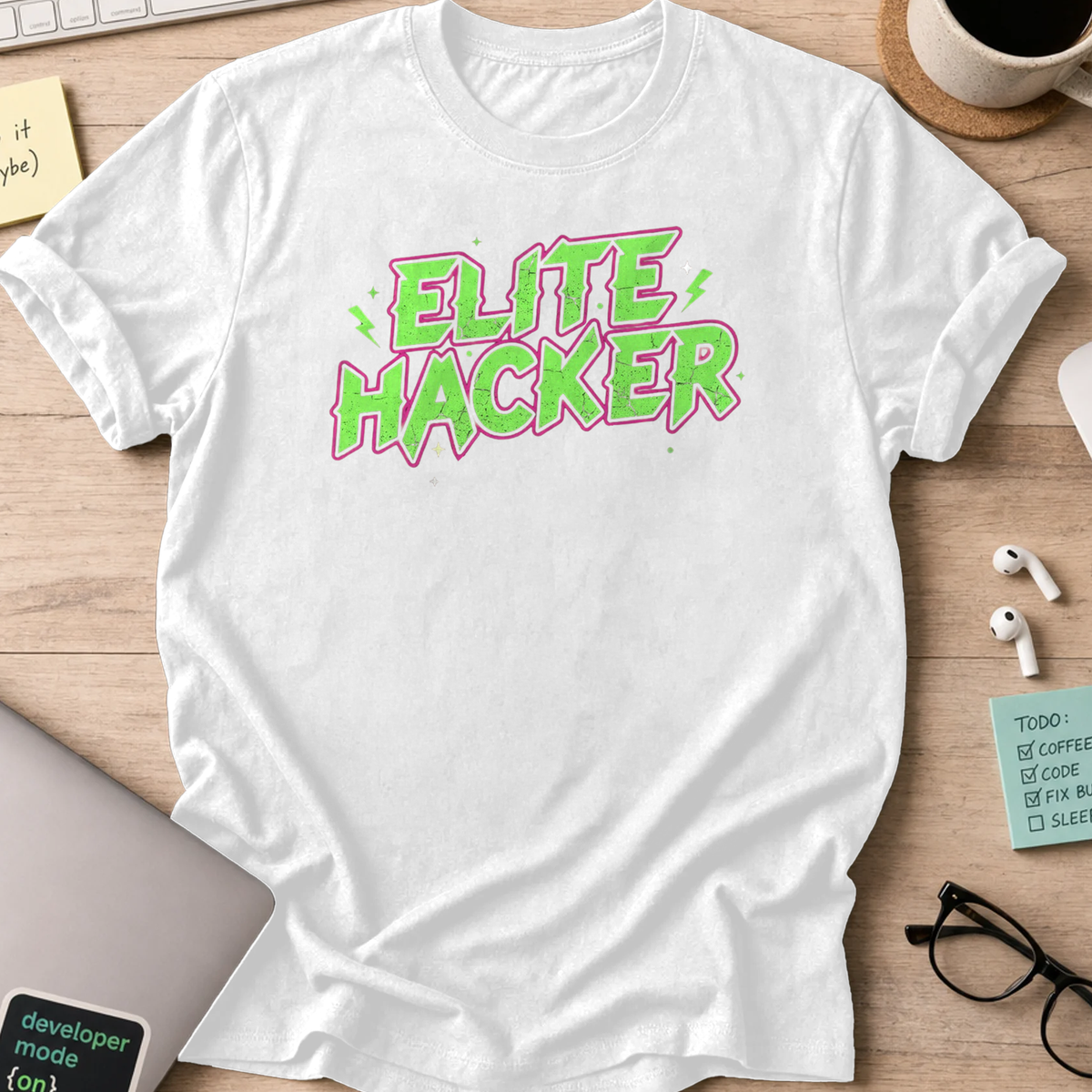 elite hacker shirt - White