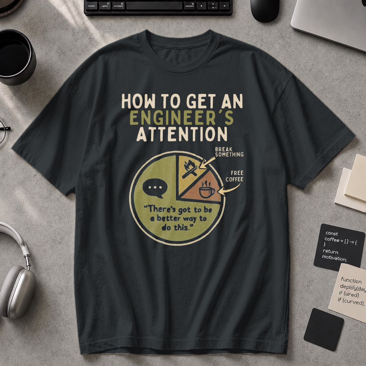 engineer's attention Premium Shirt - Black