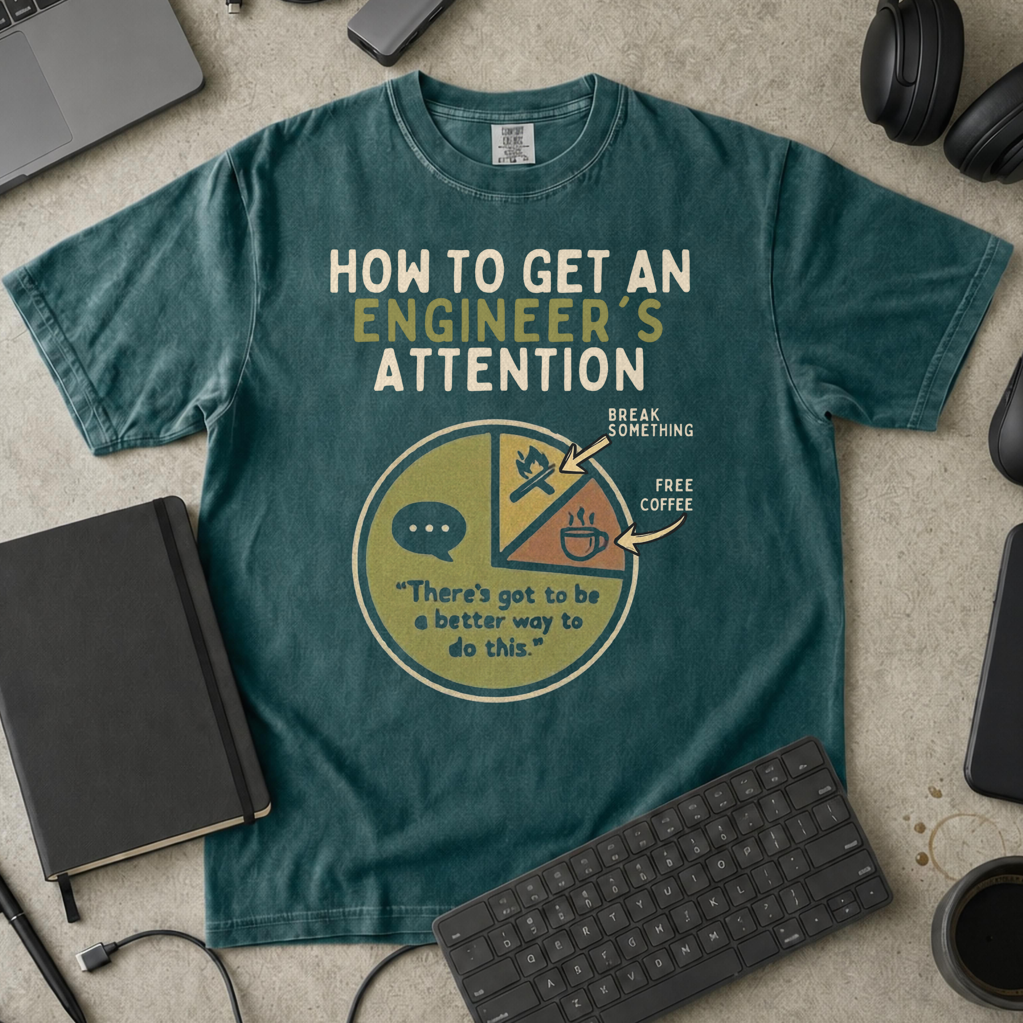 engineer's attention Premium Shirt — blue spruce Premium Shirt mock-up