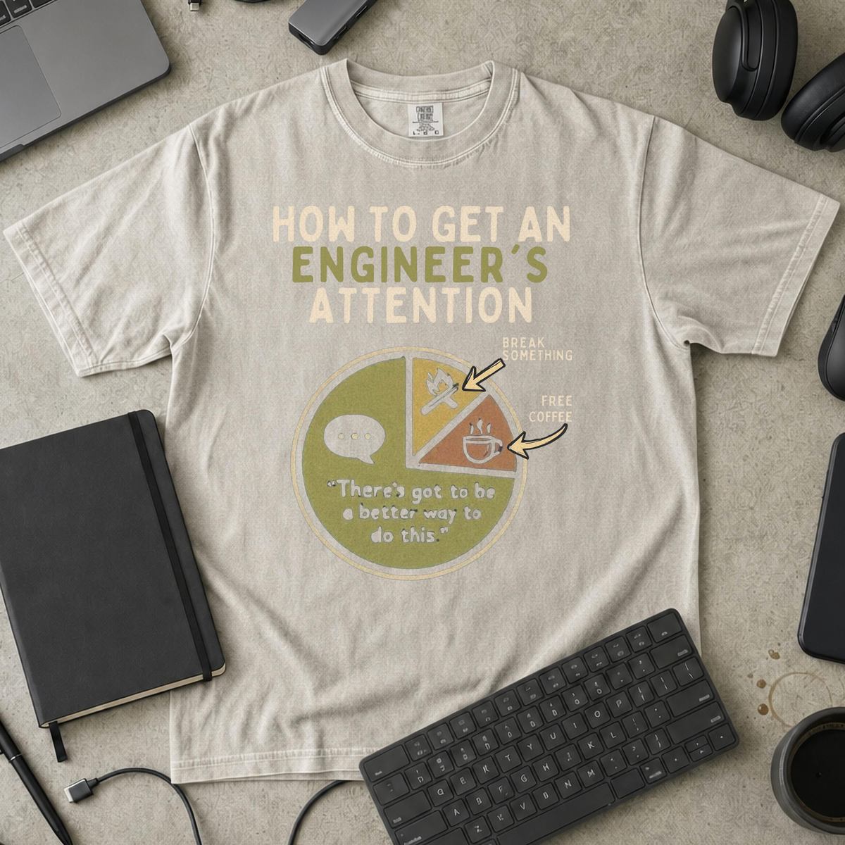 engineer's attention Premium Shirt — ivory Premium Shirt mock-up