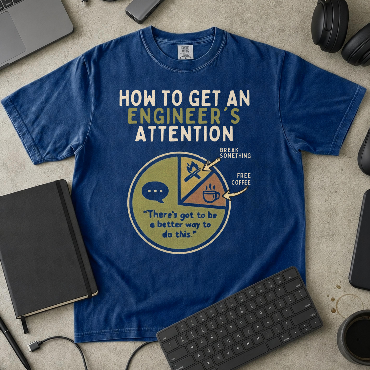engineer's attention Premium Shirt — true navy Premium Shirt mock-up