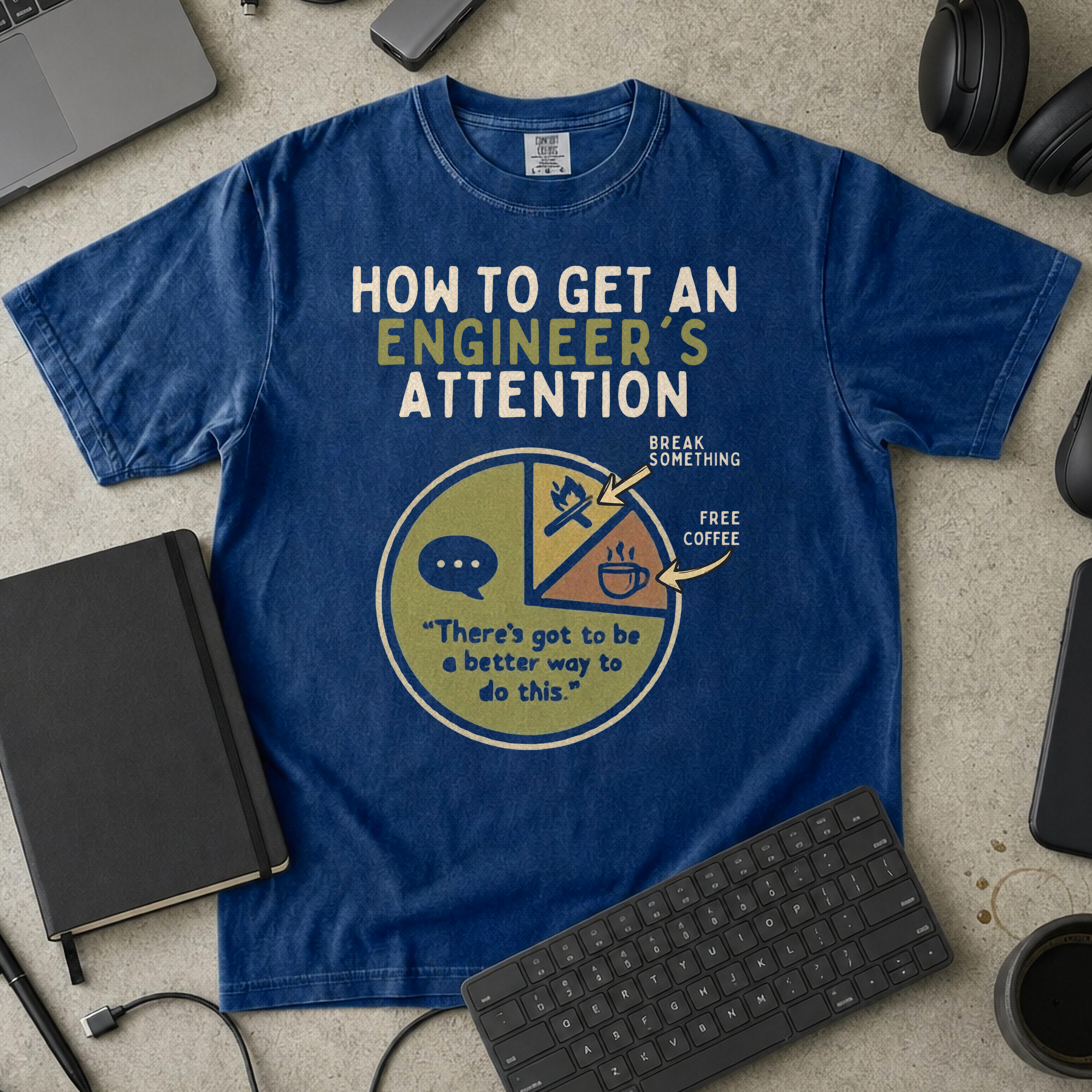 engineer's attention Premium Shirt — true navy Premium Shirt mock-up