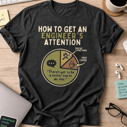 engineer's attention shirt - Black