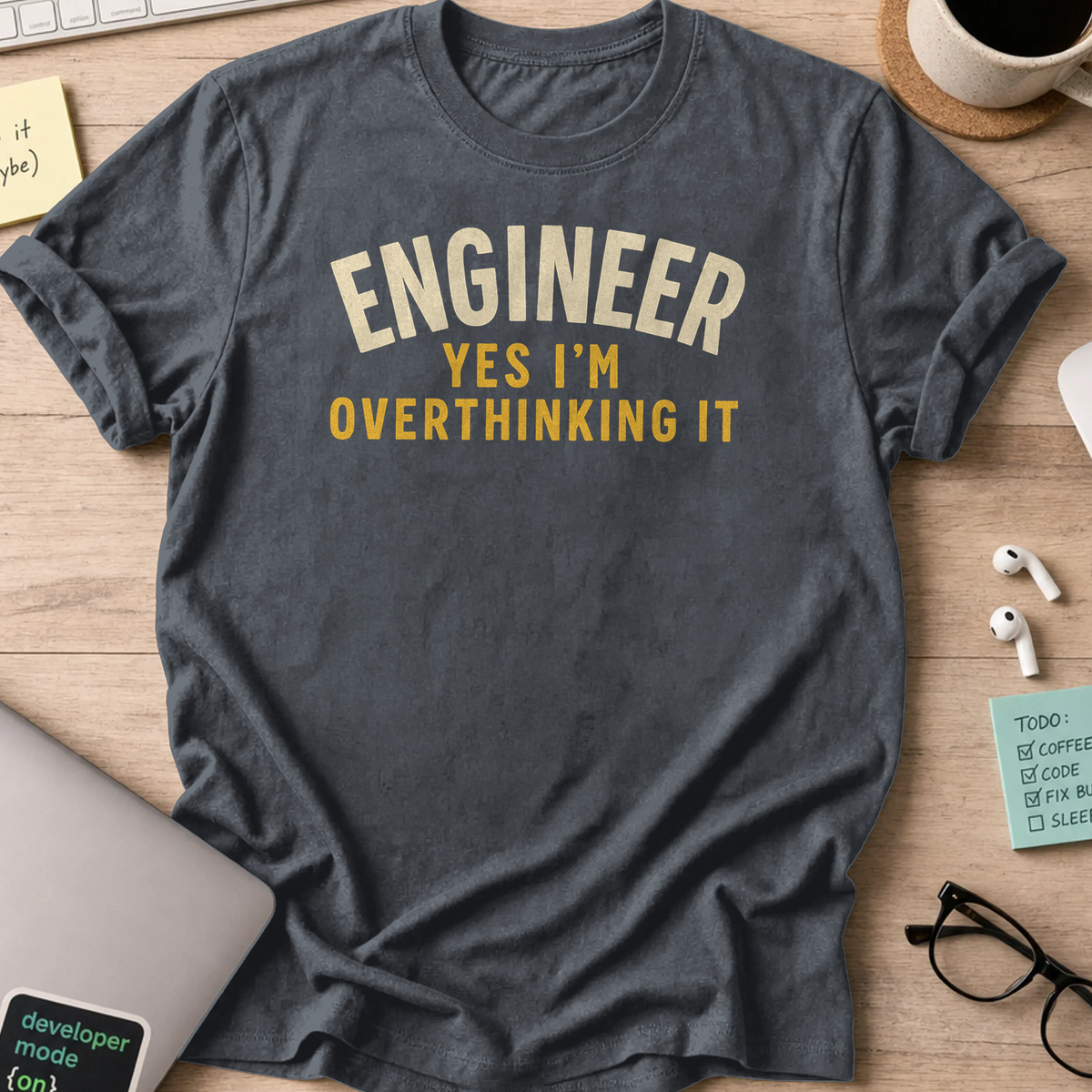 engineer yes im overthinking it shirt - Dark Heather