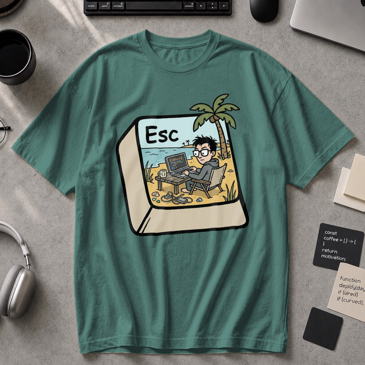 Escape Key Getaway Premium Shirt - Blue Spruce