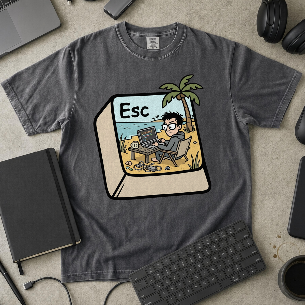 Escape Key Getaway Premium Shirt — pepper Premium Shirt mock-up