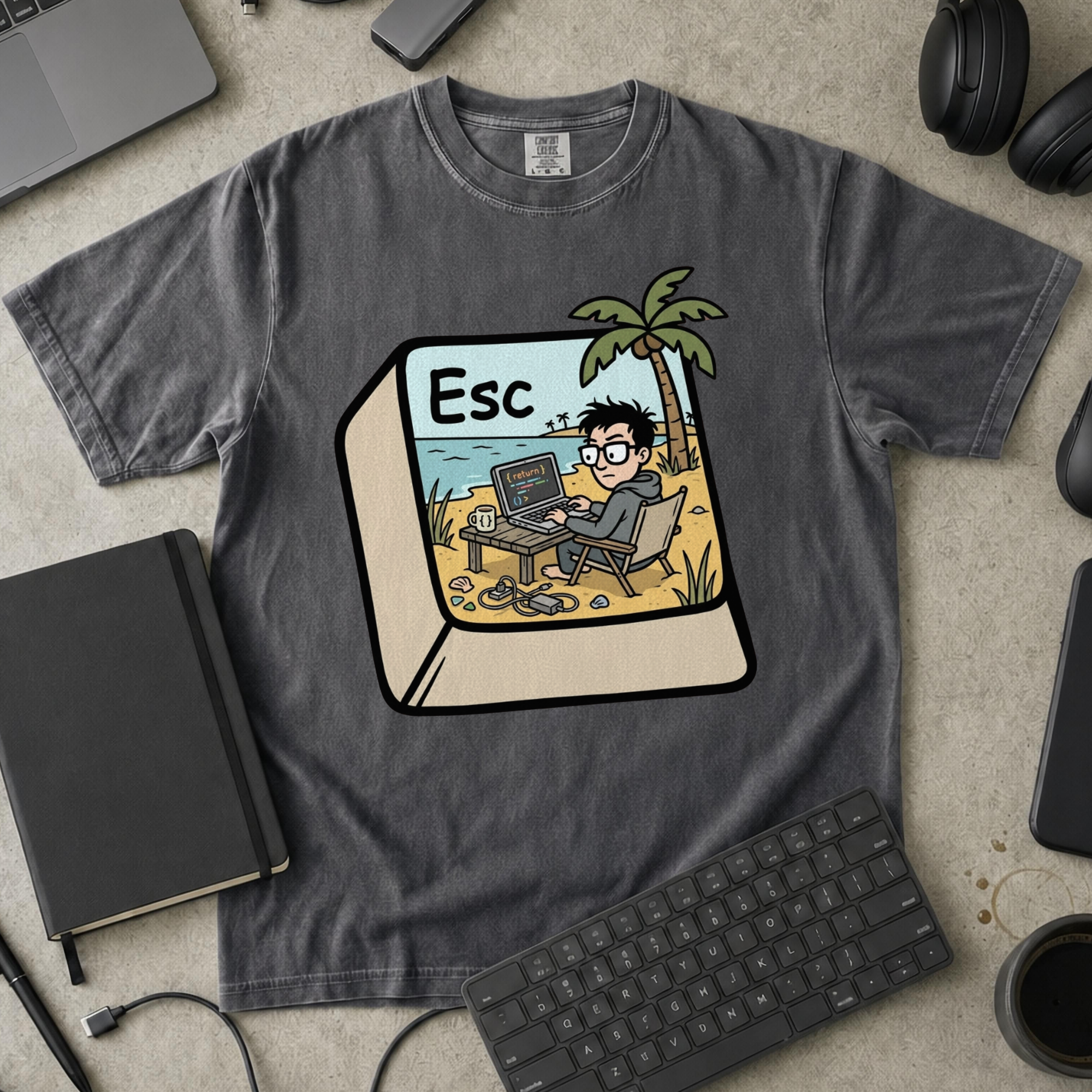 Escape Key Getaway Premium Shirt — pepper Premium Shirt mock-up