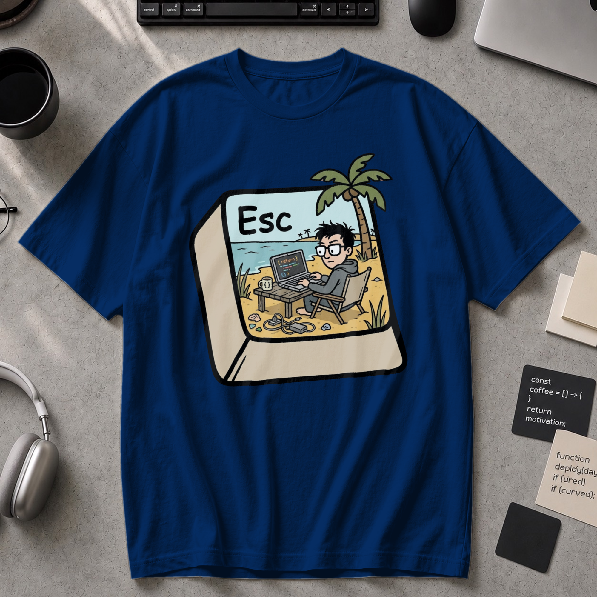 Escape Key Getaway Premium Shirt - True Navy