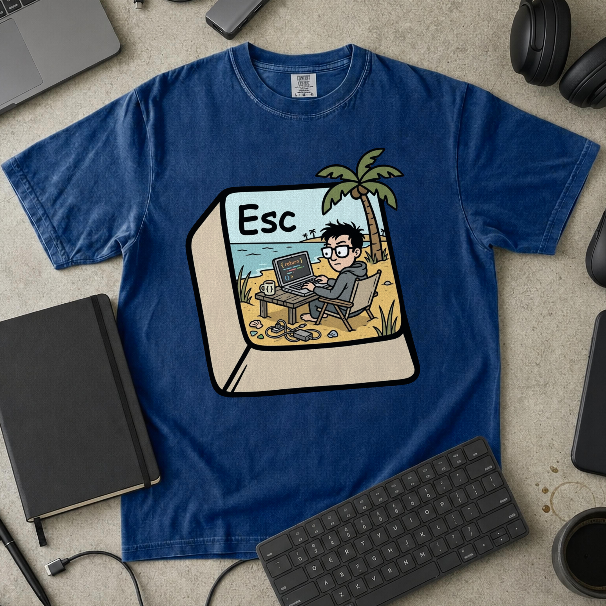 Escape Key Getaway Premium Shirt — true navy Premium Shirt mock-up