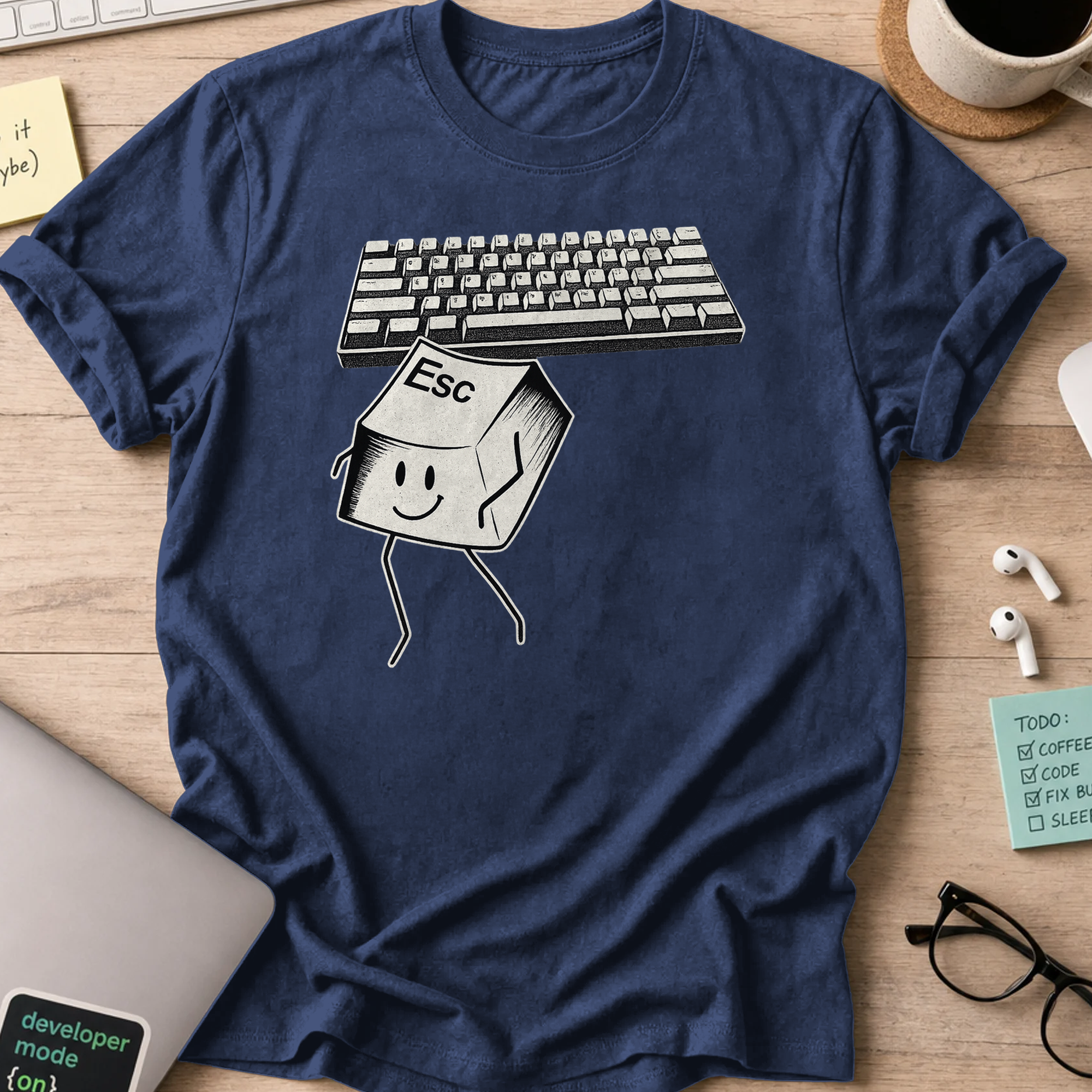 esc keyboard shirt - Navy