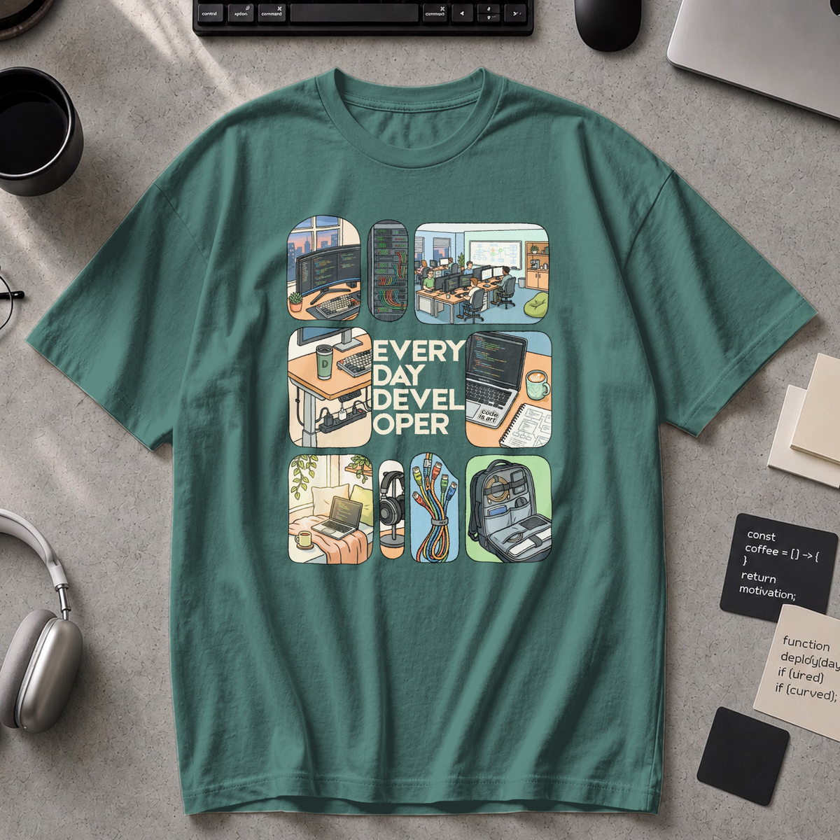 Every Day Developer Premium Shirt - Blue Spruce